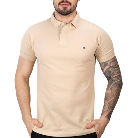 Camisa Polo Tommy Hilfiger Bege - Camisas Pólo Masculinas