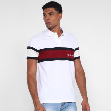 Camisa Polo Tommy Hilfiger Color Block Masculina - Camisas Pólo Masculinas  - Magazine Luiza