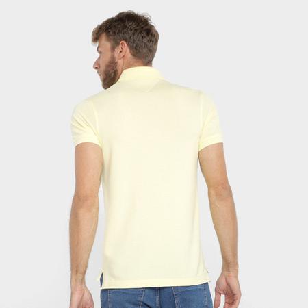 Camisa Polo Tommy Hilfiger Masculina Slim Fit Amarelo Esverdeado