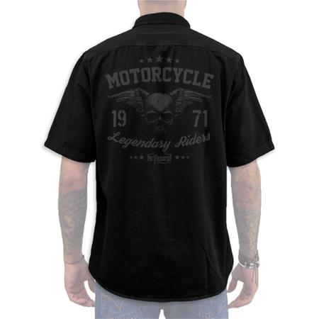 Imagem de Camisa Preta Workshirt Custom Motorcycle Legendary Rides Old School No Remorse