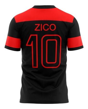 Imagem de Camisa Retro Flamengo Preta 1981 Zico Oficial Nova Braziline - Preto - M