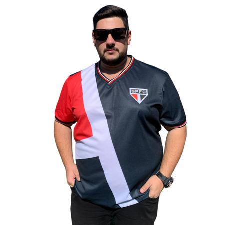 Imagem de Camisa São Paulo Oficial Preta Plus Size Licenciada Original 2024
