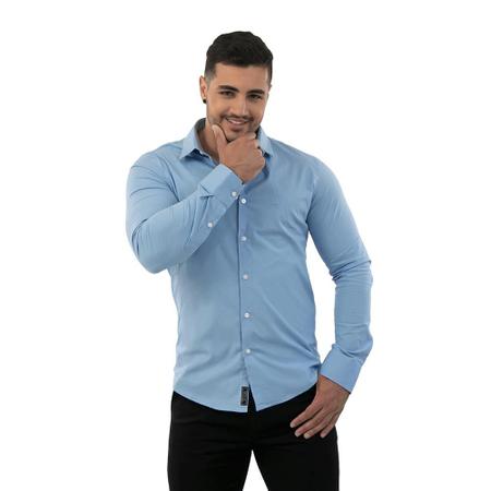 Camisa social sale azul bebe masculina
