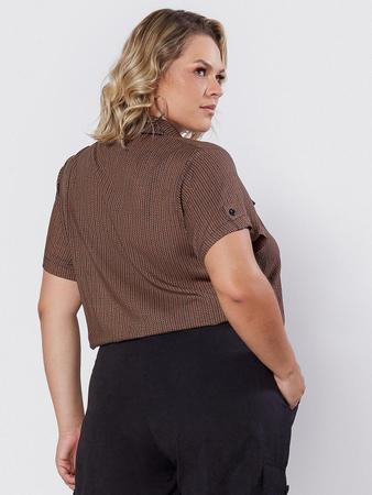 Imagem de Camisa Social Estampada Plus Size Moda Feminina Manga Curta