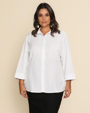 Imagem de Camisa social feminina plus size manga 3/4