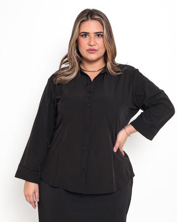 Imagem de Camisa social feminina plus size manga 3/4