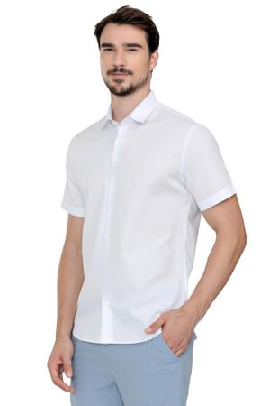 Imagem de Camisa Social Manga Curta Classic Slim Fit Yacht Master - Branco