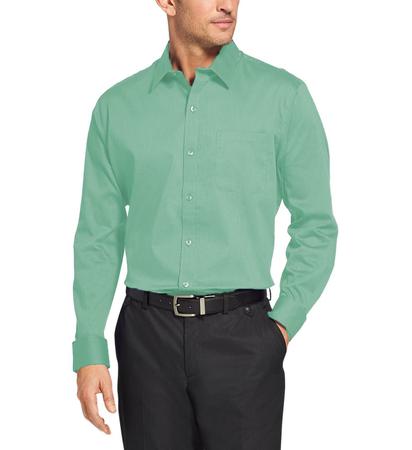 Camisa Social Masculina Bom Pano Manga Longa Lisa Verde Esmeralda