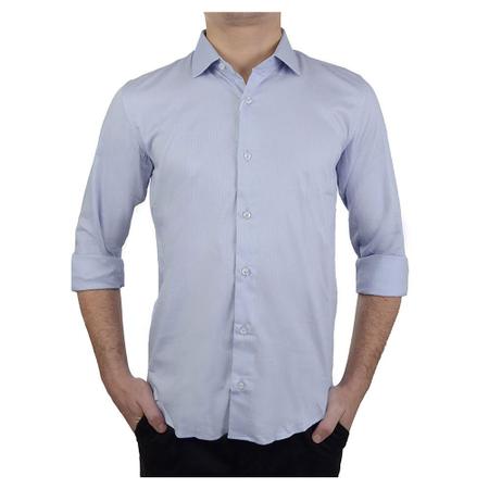 Imagem de Camisa Social Masculina Highstil ML Slim Fit Azul - 01260