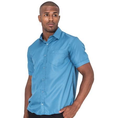 Camisa social masculina manga curta com bolso 2025