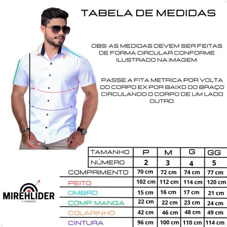 Imagem de Camisa Social Masculina Manga Curta Tricoline Slim Fit Branco