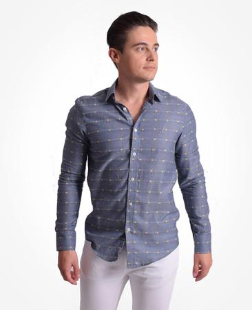 Camisas sociais deals masculinas slim estampadas