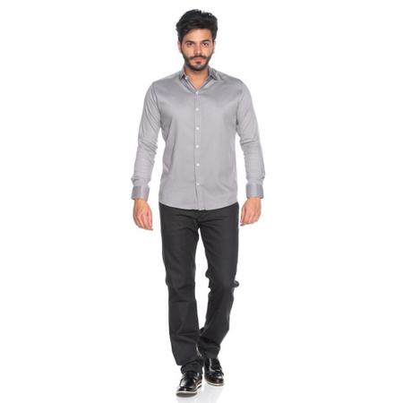 Imagem de Camisa Social Teodoro Masculina ML Super Slim Lisa Casual