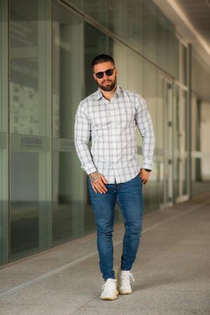 Camisa Moda Inverno Xadrez Masculina Algodão Trabalho Slim Fit Bonita