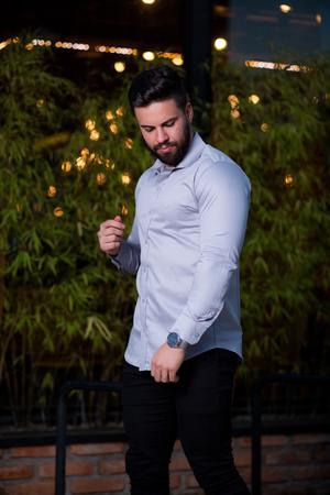 Camisa Moda Inverno Xadrez Masculina Algodão Trabalho Slim Fit Bonita