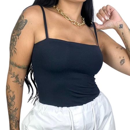Camisa t-shirt Lisa Camisete Alcinha Fina Slim Fit Cropie Imagem de Camisa t-shirt Lisa Camisete Alcinha Fina Slim Fit Cropie