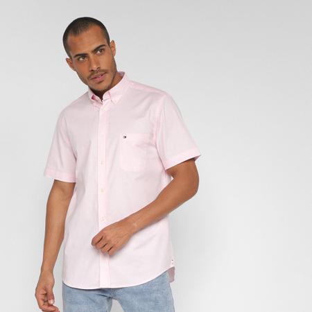 Camisa tommy hilfiger rosa masculina 2025