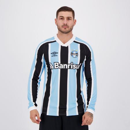 Camisa Umbro Gremio I 2021 Manga Longa Camisa de Time Magazine Luiza