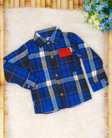 Camisa Infantil Típica Xadrez - Azul