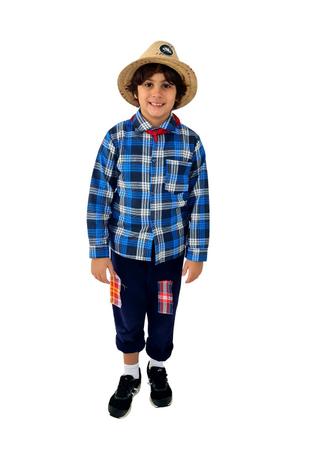 Camisa Infantil Típica Xadrez - Azul