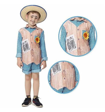 Camisa Infantil Típica Xadrez - Azul