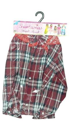 Camisa Xadrez Flanelada Com Lenço Fantasia Festa Junina P - Dupari