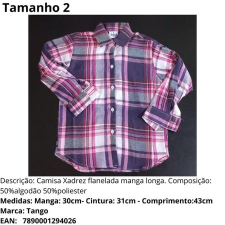 Imagem de Camisa xadrez flanelada infantil junina Tamanho 2