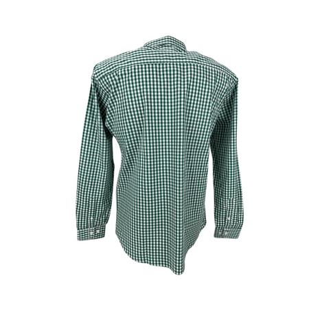 Modelo de desenho técnico de moda de camisa xadrez verde cortada de manga  comprida