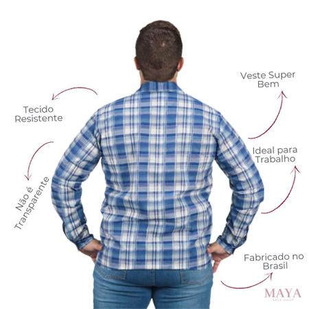 Imagem de Camisa Xadrez Masculina Manga Longa