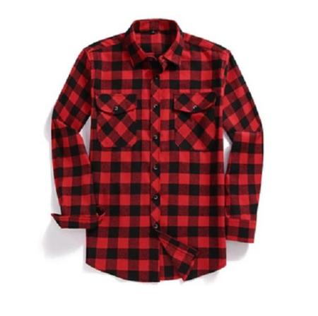 camisa xadrez lumberjack de flanela vermelho com preto - Camisologia