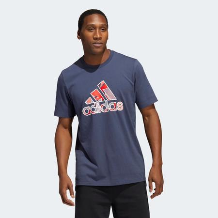 Camiseta Adidas Basketball Logo Estampado Masculina Camisa de