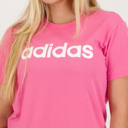 Camiseta Adidas Logo Linear II Feminina Rosa Camisa e Camiseta
