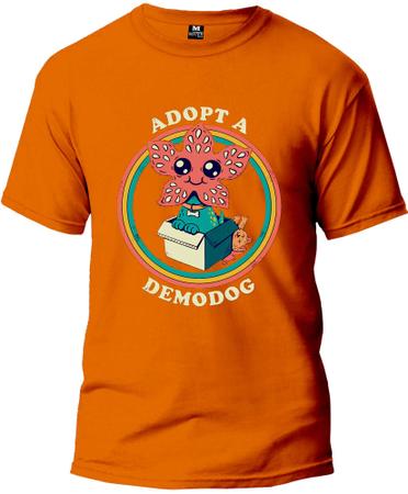 Imagem de Camiseta Adopt a Demodog Masculina e Feminina 100% Algodão Primeira Linha Gola Redonda