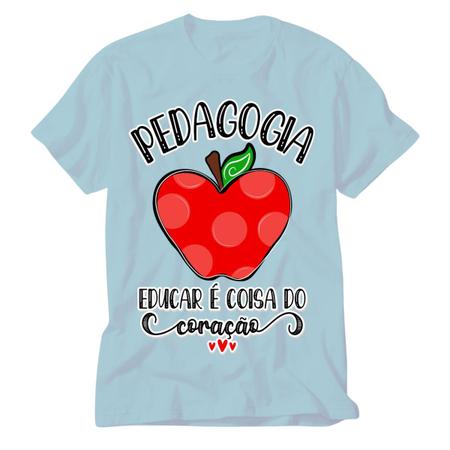 Imagem de Camiseta Azul Pedagogia gente que ama ensinar educar