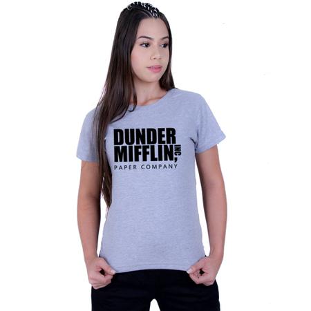 Camiseta Blusa feminina Dunder mifflin paper parodia Baby look Preta de  algodao no Shoptime