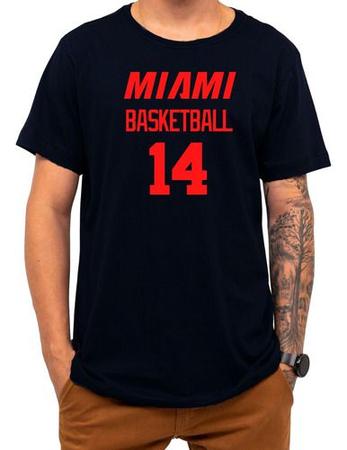 Camiseta Basquete Miami Basketball Número 14 Esportiva - Loja Click Campus Imagem de Camiseta Basquete Miami Basketball Número 14 Esportiva