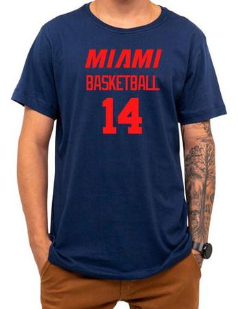 Camiseta Basquete Miami Basketball Número 14 Esportiva - Loja Click Campus Imagem de Camiseta Basquete Miami Basketball Número 14 Esportiva