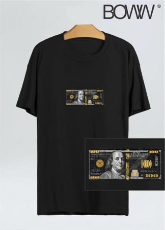 Imagem de Camiseta Black Dolar 100% Algodão Preta Boww T-Shirt