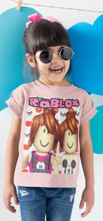 Camiseta rosa infantil menina vitoria mineblox roblox personalizada