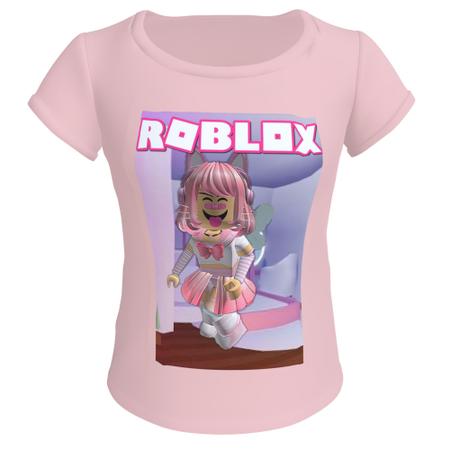 Camiseta blusa rosa infantil menina roblox minegirl - Camiseta