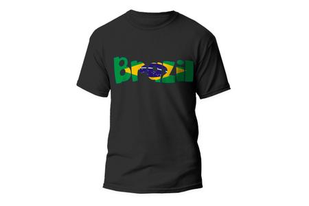 Camiseta brasil bandeira preta - PRESENTE-BRINDE - Outros Moda e