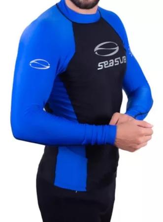 Imagem de Camiseta Camisa Blusa De Lycra Com Proteção Solar Mergulho Natação Pesca Praia Caminhada Bike Seasub