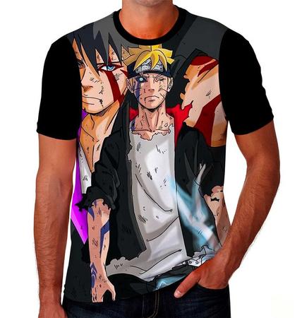 Kit 2 Camiseta Naruto Infantil Menino Sasuke e Boruto Desenho