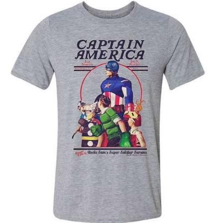 Imagem de Camiseta Camisa Capitão América Avengers Anime Nerd Geek