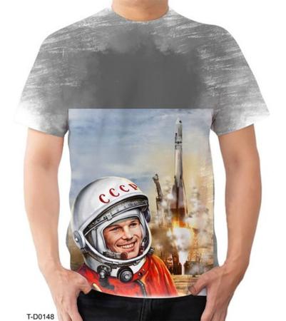 Camiseta Cosmonauta Astronauta Yuri Gagarin Espaço C - Estilo Vizu - Camiseta Feminina -