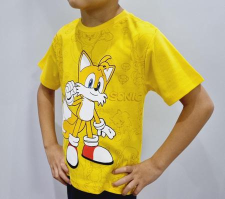 Camiseta Fantasia do Tails Contem 1 camiseta e 1 boné Tecido da
