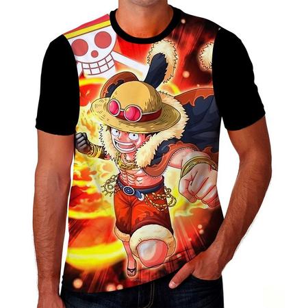 Camiseta juvenil Luffy branca, One Piece