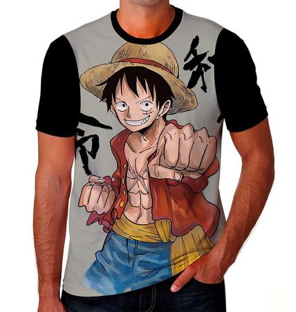 Camiseta infantil estampa personagens branca, One Piece