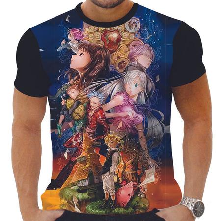 3 Camisetas Anime 7 Sete pecados capitais Vários Modelos
