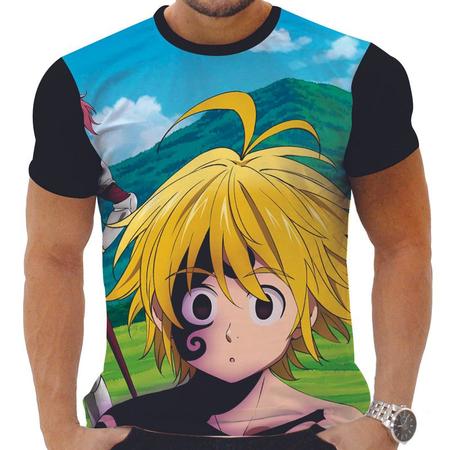 3 Camisetas Anime 7 Sete pecados capitais Vários Modelos